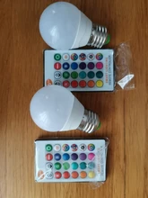 Bulb-Lights Led-Lamp Changeable Remote-Control-Colorful 220v E27 110V 10W 5W RGBW 