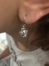 Conjunto de joyería de boda para mujer, collar y pendientes con colgante de bola redonda de Plata de Ley 925 auténtica, novedad de moda