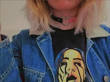 Collares con colgante Vintage para mujer, Collar gótico redondo, joyería de regalo, corazón gótico de cuero, Gargantilla Punk Harajuku