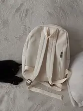 La mujer mochila blanco Kawaii de algodón de las mujeres mochila escolar de lona chica adolescente mochilas de mujer de moda bolso de envío de la gota