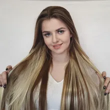 SHANGKE-extensiones de cabello sintético con Halo, sin Clip, pelo falso secreto oculto, Natural, fibra sintética, ondulado