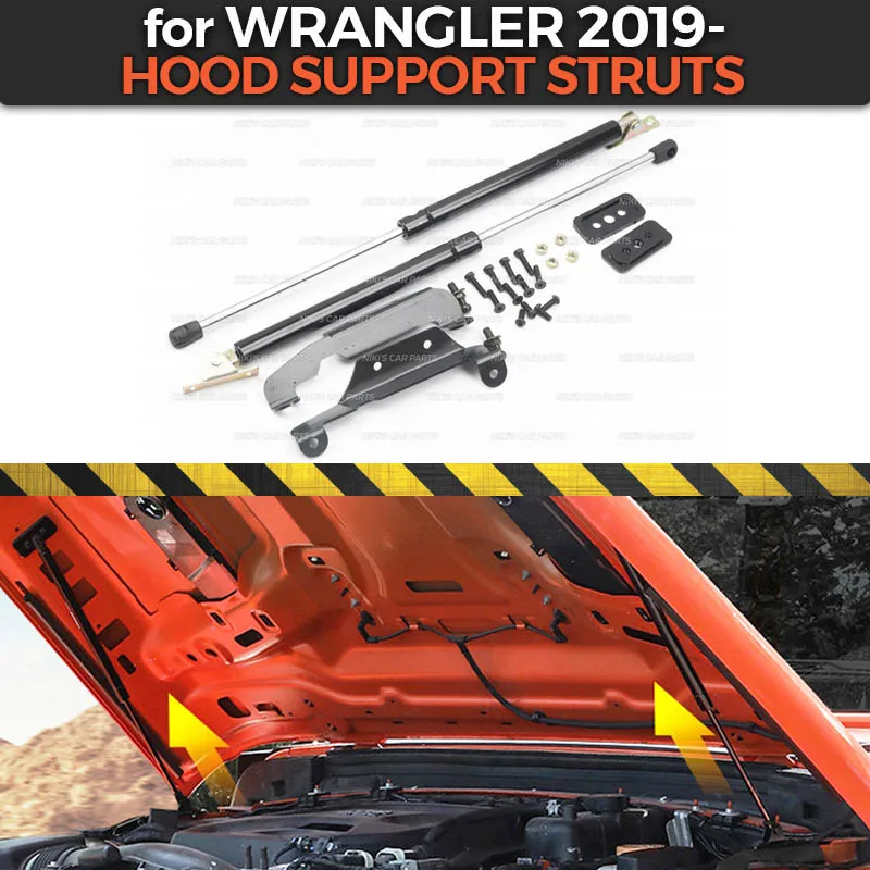 Стойки амортизатора капота для Jeep Wrangler JL-нержавеющая сталь 1 комплект/2 шт. формовочные украшения автомобиля Стайлинг экстерьера