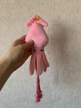 Calamar bonito y pequeño sonido de juguete de perro BB, mascota de peluche, cuerda de perrito, mordedores de juguete con sonido rosa para gato