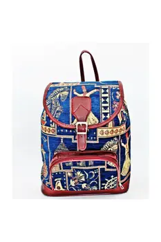 

Authentic Blue Color Patterned Women Backpack for School or Daily Use