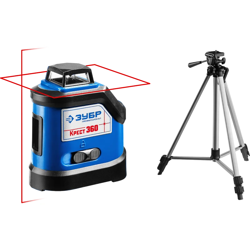 34906-2 ЗУБР КРЕСТ 360 №2 нивелир лазерный 360°, 20 м/70 м, точн.+/-0.3 мм/м, штатив