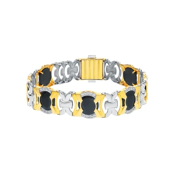 

Silver Bracelet with onyx and cubic zirconia sunlight sample 925