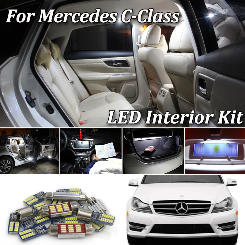 Mercedes Benz C Class W4 Interior Led Xenon White Bulbs Led Kit Car Tuning Styling Custom Lighting