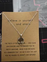 1pc nuevo plata Color damas collar alienígena creativa de moda de aleación de alienígena COLLAR COLGANTE (con)