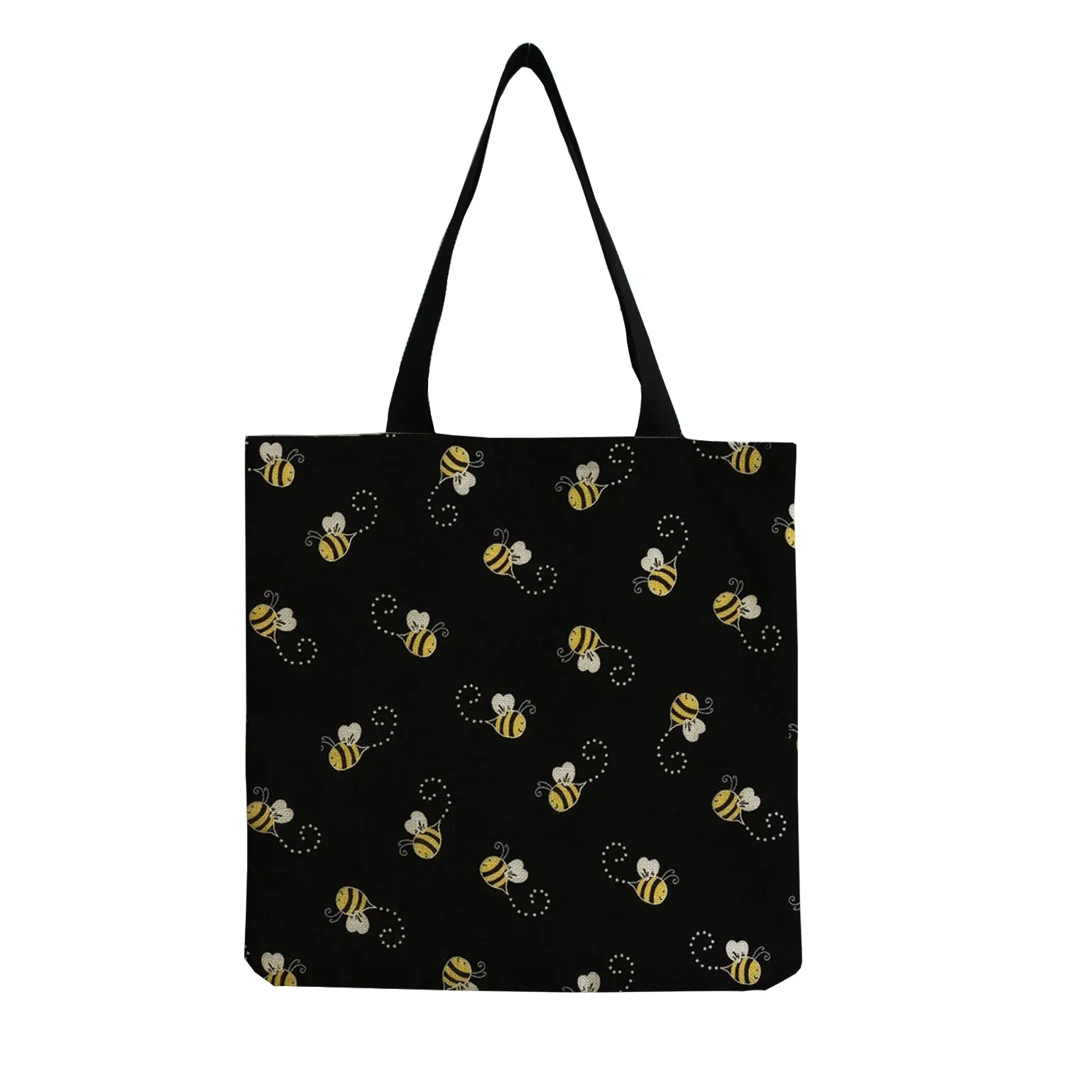 Cartoon Animal Bee Insect Printed Women Shoulder Bag Fashion Eco Friendly Shopping Tote Outdoor High Capacity Portable Handbags 