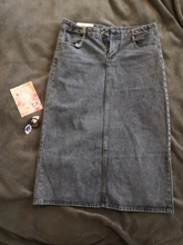 Luck A-Falda vaquera larga Retro Para niña y mujer, falda larga de cintura alta con botones y bolsillos, Vaqueros rectos de talla grande