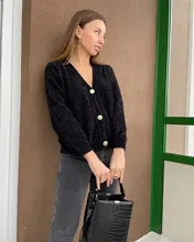 Cardigan Sweater Pull Black Green Women V-Neck GOPLUS for Oversized Vrouw Truien Femme