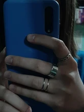 Conjunto de anillos circulares de Metal Punk para mujer, accesorios de dedo de índice de apertura, hebilla de junta, anillo trasero, regalos de joyería