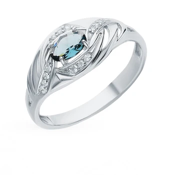 

Silver ring with crystals and cubic zirconia sunlight sample 925