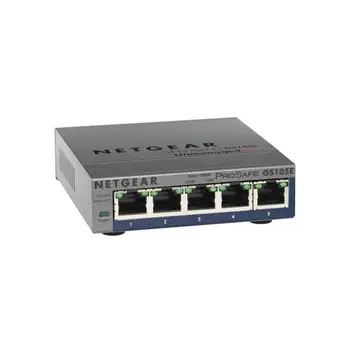 

Netgear unmanaged GS105PE L2 Gigabit Ethernet (10/100/1000) gray Support Power over Ethernet (PoE)