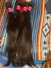 Extensiones de cabello humano liso brasileño, 1/3/4 Uds., extensiones de cabello Natural/negro azabache, extensiones de cabello humano Younsolo