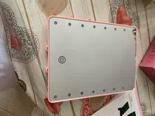 Espejo de maquillaje RUIMIO con 8/16 LEDs espejo cosmético con regulador táctil interruptor operado por batería Soporte para Baño de sobremesa viaje