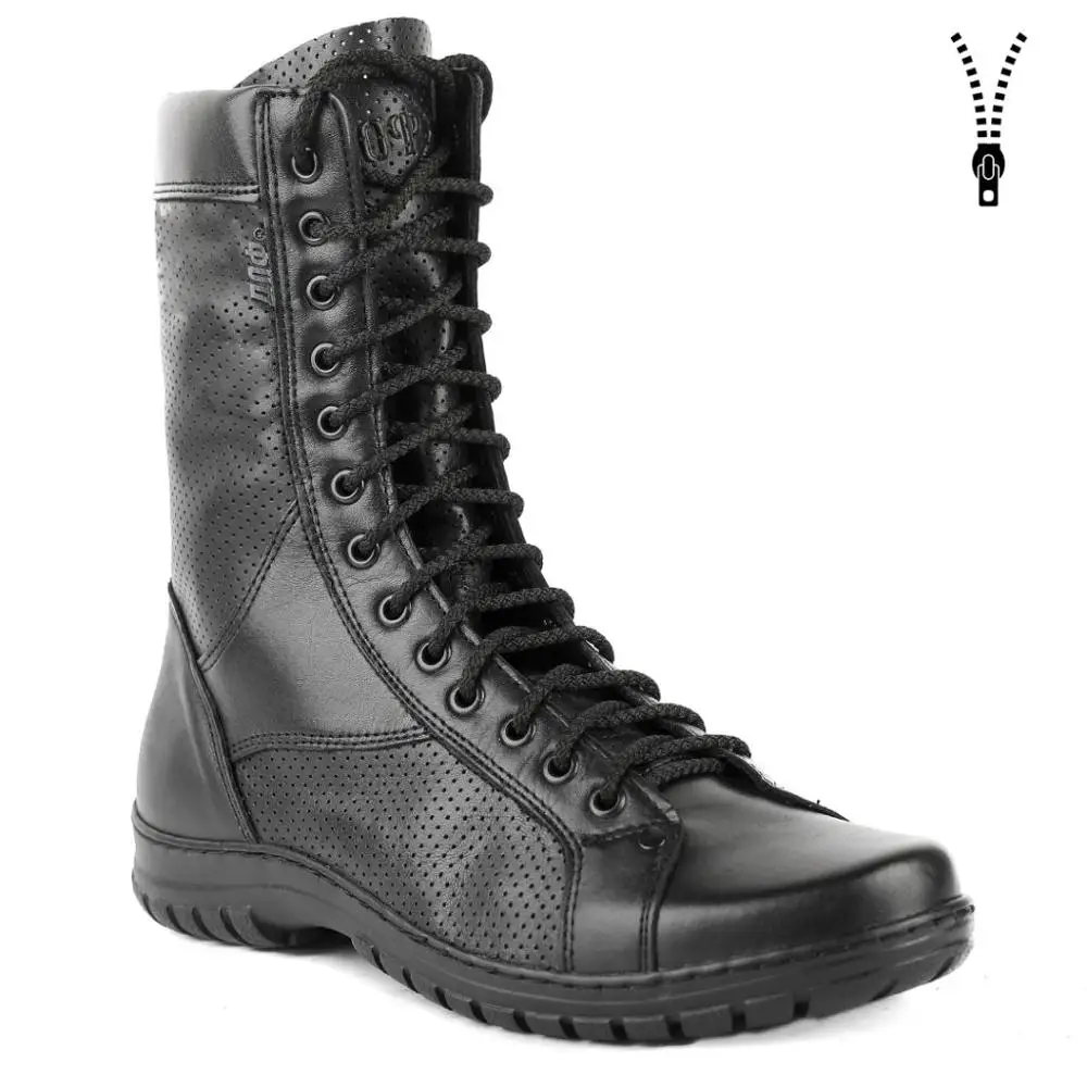 Летние черные мужские ботинки из натуральной кожи на шнурках высокие плоской