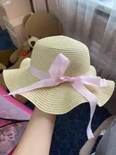 Sombrero de paja para niña y niño, gorra de paja ondulada decorada con cinta negra, Sombrero de Panamá, gorro de Sol para niño, sombreros de playa para bebé