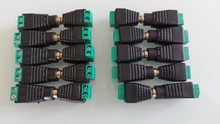 Adaptador de enchufe macho para CCTV, luz LED de un solo color, 12V, 2,1x5,5mm, cc, 10 uds.