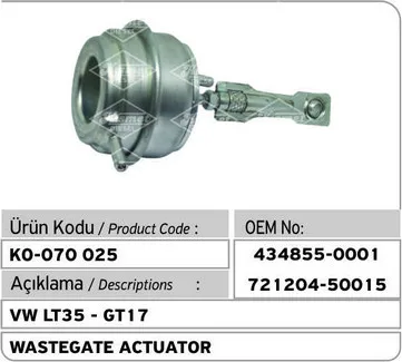 

Audi - Skoda - VOLKSWOGEN 2.5 / 2.8 TDI Turbo Wastegate Actuator 434855-0001