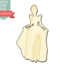 Принцесса деревянный вырез-на заказ Выберите свой размер-лазерная резка Деревянные Художественные товары для рукоделия Настенный декор свадебный детский DCS0087