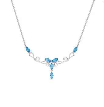 

Silver necklace with cubic zirconia sunlight sample 925 test
