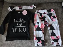 Newborn Suits Pants Long-Sleeve Baby-Girl Letter-Print Infant And Black Headband Geometry