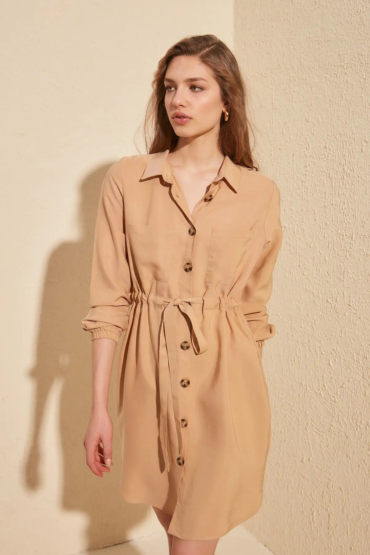 

Trendyol Belted Shirt Dress TWOSS20EL1089