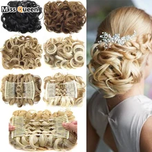 MISS QUEEN, большая расческа, заколка, кудрявые синтетические волосы, шиньон, покрытие, шиньон, шиньон для наращивания волос, пучок волос