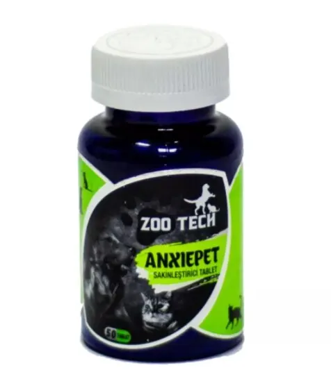 ZooTech Anxiepet-Tableta relajante para aliviar el estrés, alivio de la ansiedad, alivio de la tensión, tableta de feliz para gatos y perros, 50 piezas