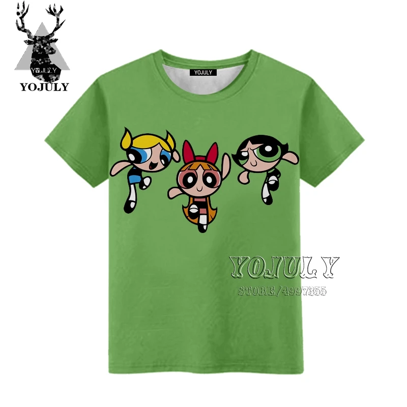 YOJULY The Powerpuff/детская одежда с 3D-принтом для маленьких девочек и мальчиков детская футболка Лидер продаж, модная одежда с круглым вырезом, A470 - Цвет: 11