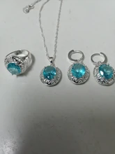 Colgante de cristal plateado de Ley 925 para mujer, collar, pendientes, conjunto de joyería nupcial, joyería 2021