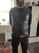 Marca NewBang hombres chaleco Ultra luz Chaleco de cuello en V sin mangas abrigo hombre invierno sin cuello Forro cálido
