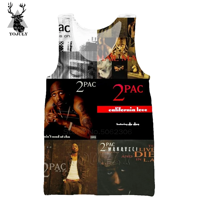 Мужские и женские безрукавки с 3d принтом, безрукавка 2pac, безрукавка унисекс в стиле хип-хоп, уличная одежда, жилеты, топы для американских певиц Тупак, 14