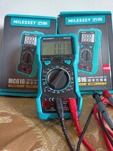 Mileseey-multímetro Digital NCV de rango automático, medidor de voltaje CA/CC, luz Flash, pantalla grande