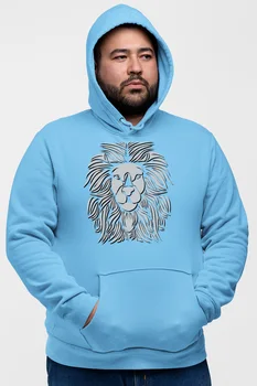 

Angemiel Wear Gray Tones Lion Blue Men 'S Hooded Sweatshirt