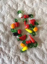 15 Uds de cristal de Murano Apple cereza encantos de cristal de Murano de frutas dije con vegetales de accesorios de joyería DIY hecho a mano material