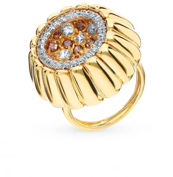 

Gold ring with cubic zirconia sunlight