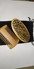 Juego de peines naturales para hombre, cepillo de afeitar ecológico, peine para Barba, conjunto de reparación de bigote, cerdas de pelo profesional