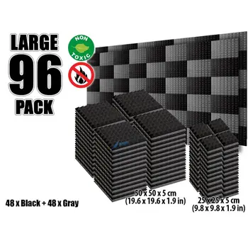 

Arrowzoom 96 pcs Color Combination Pyramid Tile Studio Sound Absorbing Panel Acoustic Foam Treatment AZ1034