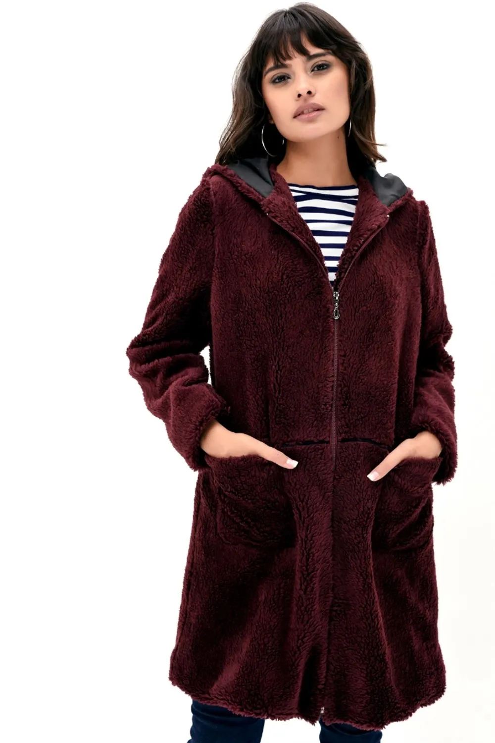 Z6607 DEWBERRY женские меховые пальто-бордовый