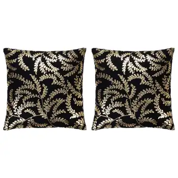 

2 PCs print pillows with foil black and gold 40x40 cm cotton furnishing