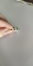 Hoja Verde hecha a mano creativo de Plata de Ley 925 temperamento personalidad moda femenina de tamaño reajustable de moda anillos de apertura SRI028
