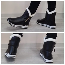 Ankle-Boots Plush Girls Boys Winter Flat Zipper ISSIENA Down with PU Snow Snow