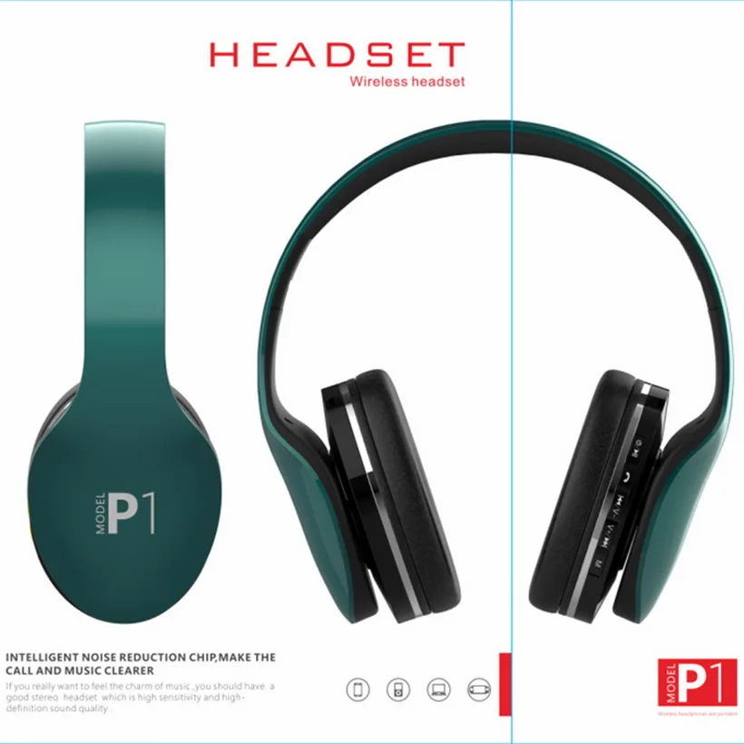 Стереонаушники P1 с поддержкой Bluetooth и басами|Наушники гарнитуры| |