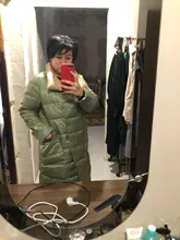 Luzuzi-Chaqueta de plumón de doble cara con cuello alto para mujer, Parkas largas acolchadas cálidas con doble botonadura de plumón de pato blanco para invierno