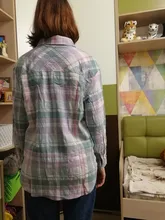 KarSaNy Boyfriend Oversized Shirt Plaid For Women Blouses And Tops Spring Loose Plaid