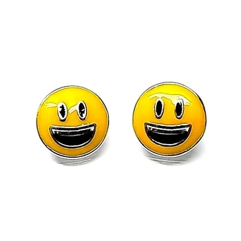 

Earring 925 sterling silver m glazed 10mm. Emoticon smile [AA9147]