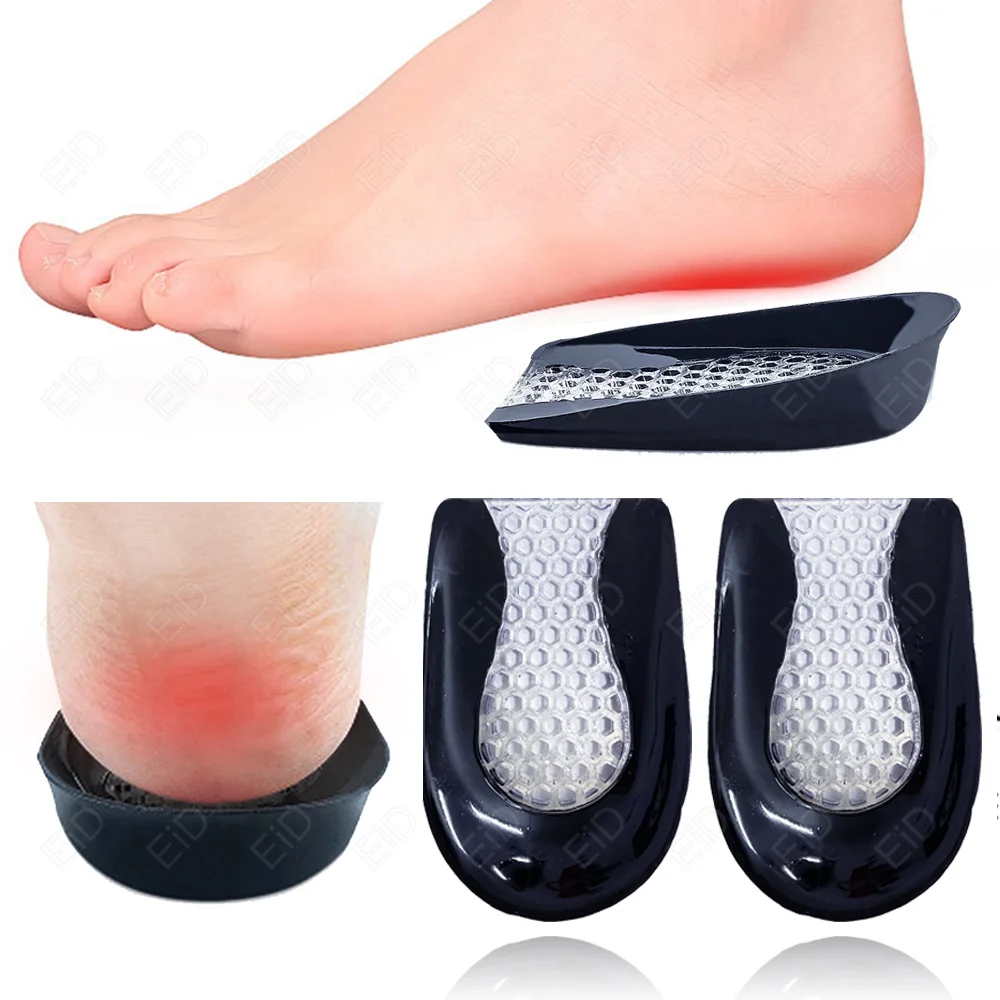 Plantarfasziitis-Einlegesohlen, leicht, weich, elastisch, Silikon-Gel-Lift, Fußgewölbeunterstützung, Fersenbecher für Männer und Frauen, Schuhe, Kisseneinsatz – Detail 1
