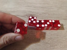 Casino Dice 19mm Numbers Clear Translucent 5pcs of with Razor-Edges And Matching Serial